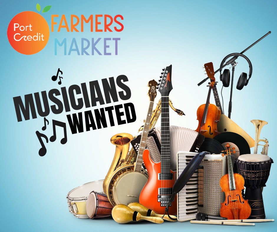 Applications for the Port Credit Farmers Market are now open! The Port Credit Farmers Market will be open every Saturday 8:00 a.m. to 2:00 p.m. from June 1, 2024 to October 5, 2024. Each week we feature a new performer/musician to animate the Market. forms.gle/GohdqU5u5zvNyQ…