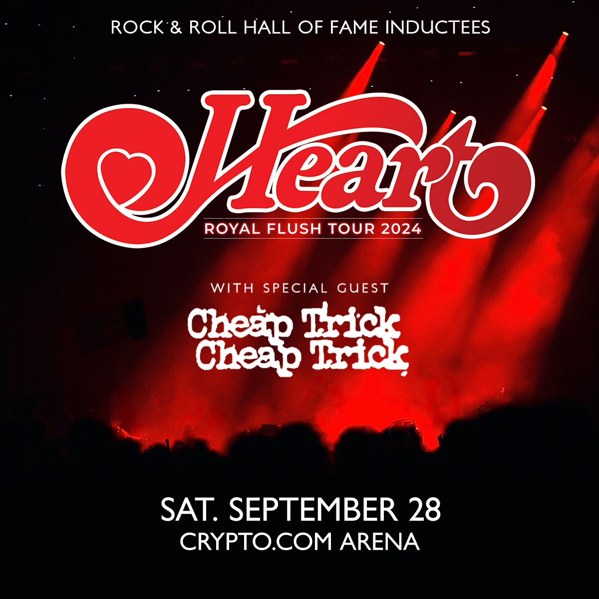 We have your chance to win tix to see Rock & Roll Hall of Fame Inductees, #Heart on their 'Royal Flush Tour' with special guest: #CheapTrick at the Crypto.com Arena on Saturday, 9/28. 😍 Enter here to win: ihe.art/Dz6HFfL