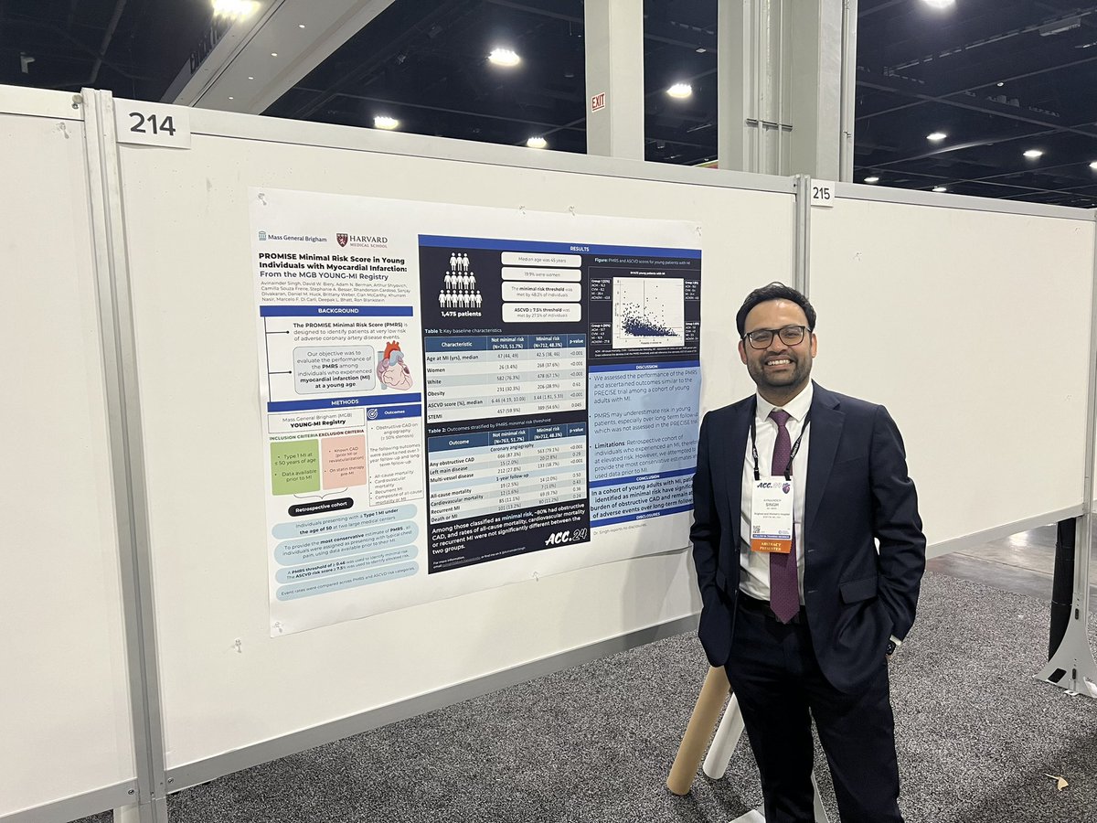 Siddharth Trivedi, BSc BMedS MBBS PHD FRACP FCSANZ (@siddhartht22) on Twitter photo Why do young adults have myocardial infarction? Unique insights from incredible🫀fellow & powerhouse researcher <a href="/AvinainderSingh/">Avinainder Singh, MD, MMSc</a> <a href="/BrighamFellows/">Brigham & Women's CV Fellows</a> <a href="/harvardmed/">Harvard Medical School</a> at #ACC24 <a href="/ACCinTouch/">American College of Cardiology</a> <a href="/mdicarli/">Marcelo Di Carli</a> <a href="/RonBlankstein/">Ron Blankstein</a> <a href="/DorbalaSharmila/">Sharmila Dorbala</a> <a href="/sanjaydivakaran/">Sanjay Divakaran</a> <a href="/ArthurShiyovich/">Arthur shiyovich</a> <a href="/RCardoso_MD/">Rhanderson Cardoso</a> <a href="/GaryPeng20/">Gary Peng</a> Why do young adults have myocardial infarction? Unique insights from incredible🫀fellow & powerhouse researcher <a href="/AvinainderSingh/">Avinainder Singh, MD, MMSc</a> <a href="/BrighamFellows/">Brigham & Women's CV Fellows</a> <a href="/harvardmed/">Harvard Medical School</a> at #ACC24 <a href="/ACCinTouch/">American College of Cardiology</a> <a href="/mdicarli/">Marcelo Di Carli</a> <a href="/RonBlankstein/">Ron Blankstein</a> <a href="/DorbalaSharmila/">Sharmila Dorbala</a> <a href="/sanjaydivakaran/">Sanjay Divakaran</a> <a href="/ArthurShiyovich/">Arthur shiyovich</a> <a href="/RCardoso_MD/">Rhanderson Cardoso</a> <a href="/GaryPeng20/">Gary Peng</a>