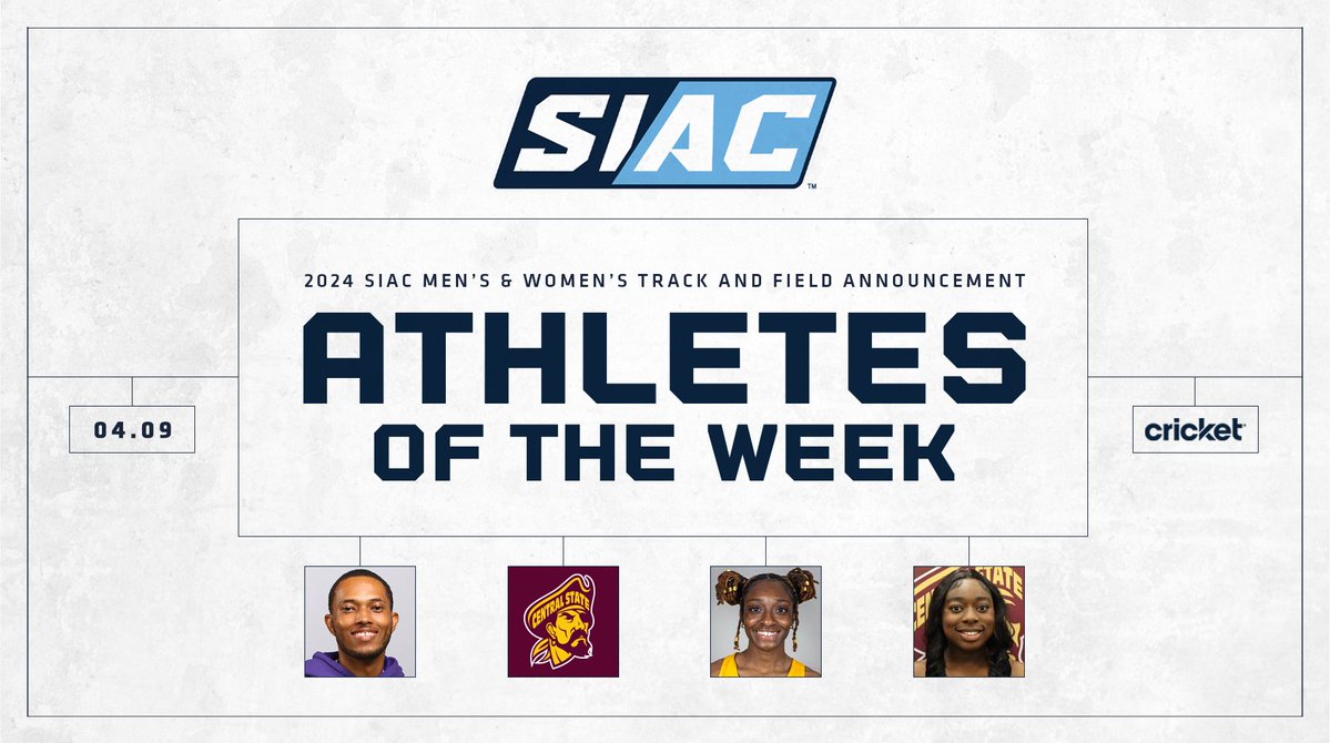 The Southern Intercollegiate Athletic Conference announces men's and women's track and field weekly honors featuring student-athletes from Albany State University, Benedict College and Central State University! 🔥 🏆 #SIAC #SIACMTF #SIACWTF #LeadersRiseHere Visit