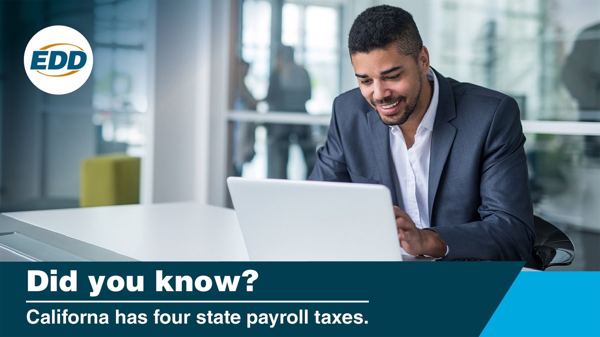 Did you know? California has four state payroll taxes. • Unemployment Insurance and Employment Training Tax are employer contributions. • State Disability Insurance and Personal Income Tax are withheld from employees’ wages. Learn more: Edd.ca.gov/en/Payroll_Tax… #Taxes
