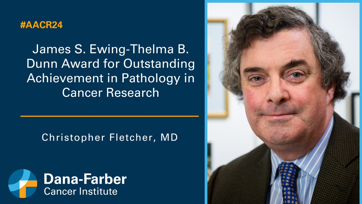 Christopher Fletcher, MD, @DanaFarber has received the #AACR24 James S. Ewing-Thelma B. Dunn Award for Outstanding Achievement in Pathology in Cancer Research for discoveries transforming the cancer pathology field and establishing innovative therapies. ms.spr.ly/6017c4cES