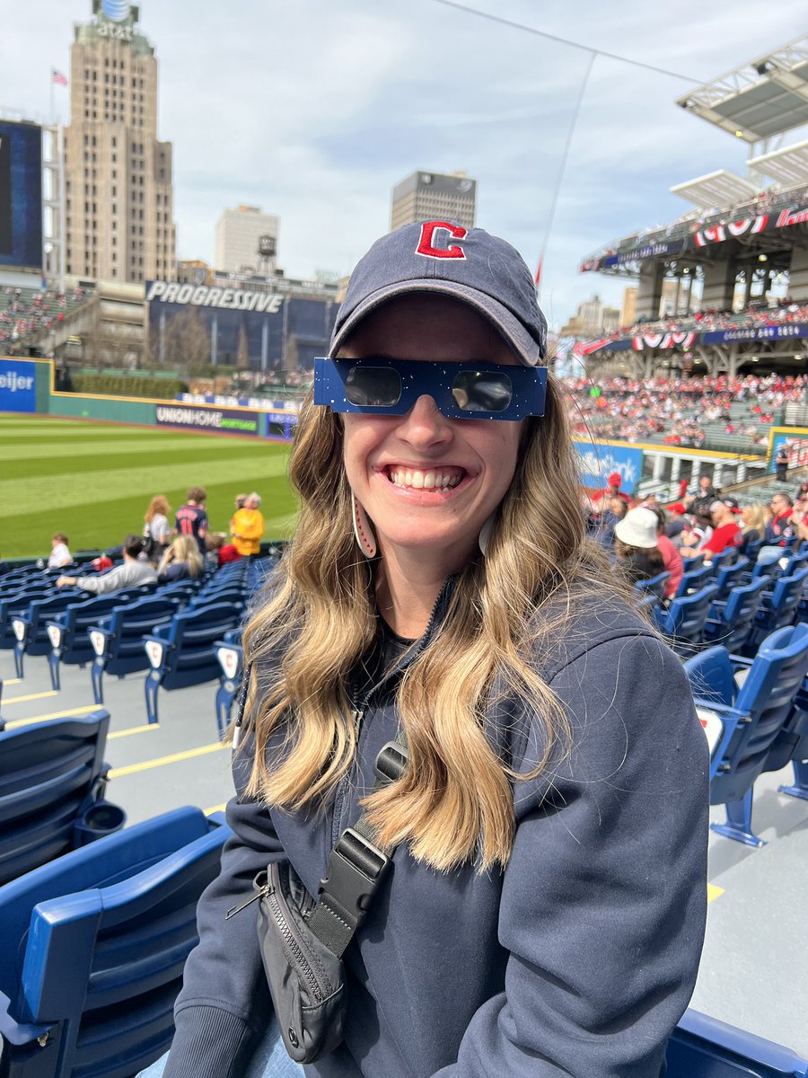 Final pic from my epic Cleveland weekend - Guardians got the W at the home opener & the solar eclipse exceeded my expectations! What a weekend. #ThisIsCleveland #GoGuardians