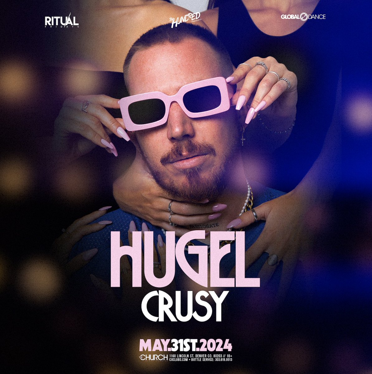 🚨 JUST ANNOUNCED! 🚨 Marseille’s @HUGELTHUG brings his latin-infused burning club releases to Denver with a #RitualFridays takeover May 31st at The Church 🥁💃 On sale now! Lock in your tickets here >> bit.ly/RITUAL-HUGEL