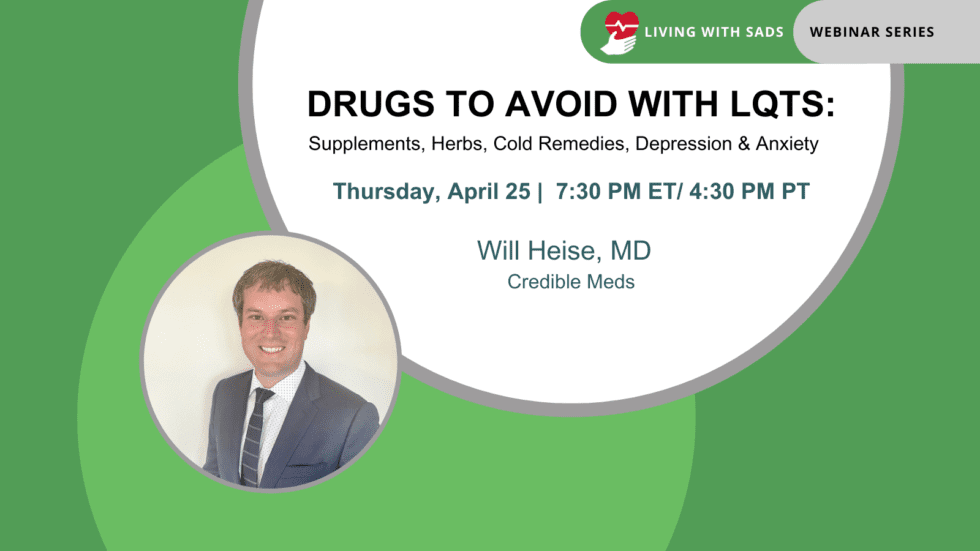 CredibleMeds's tweet photo. 📆 Apr 25, 4:30 PM PT: Join Dr. Will Heise's webinar 'Drugs to Avoid with LQTS' on supplements, herbs, & more for LQTS patients. Q&A included. Info & registration 👉 https://t.co/dEWg11Vimq
#LongQT #SADSFoundation #LQTS https://t.co/7u5xKuuQQY