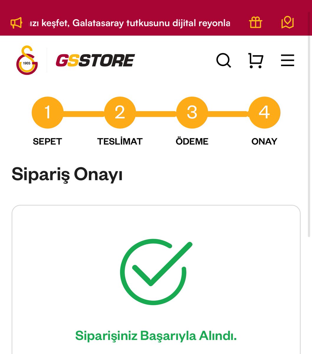 Hızlı reaksiyon alıp taraftarın sesine kulak veren @GSStore alkışı hak ediyor, teşekkür ederiz 👏