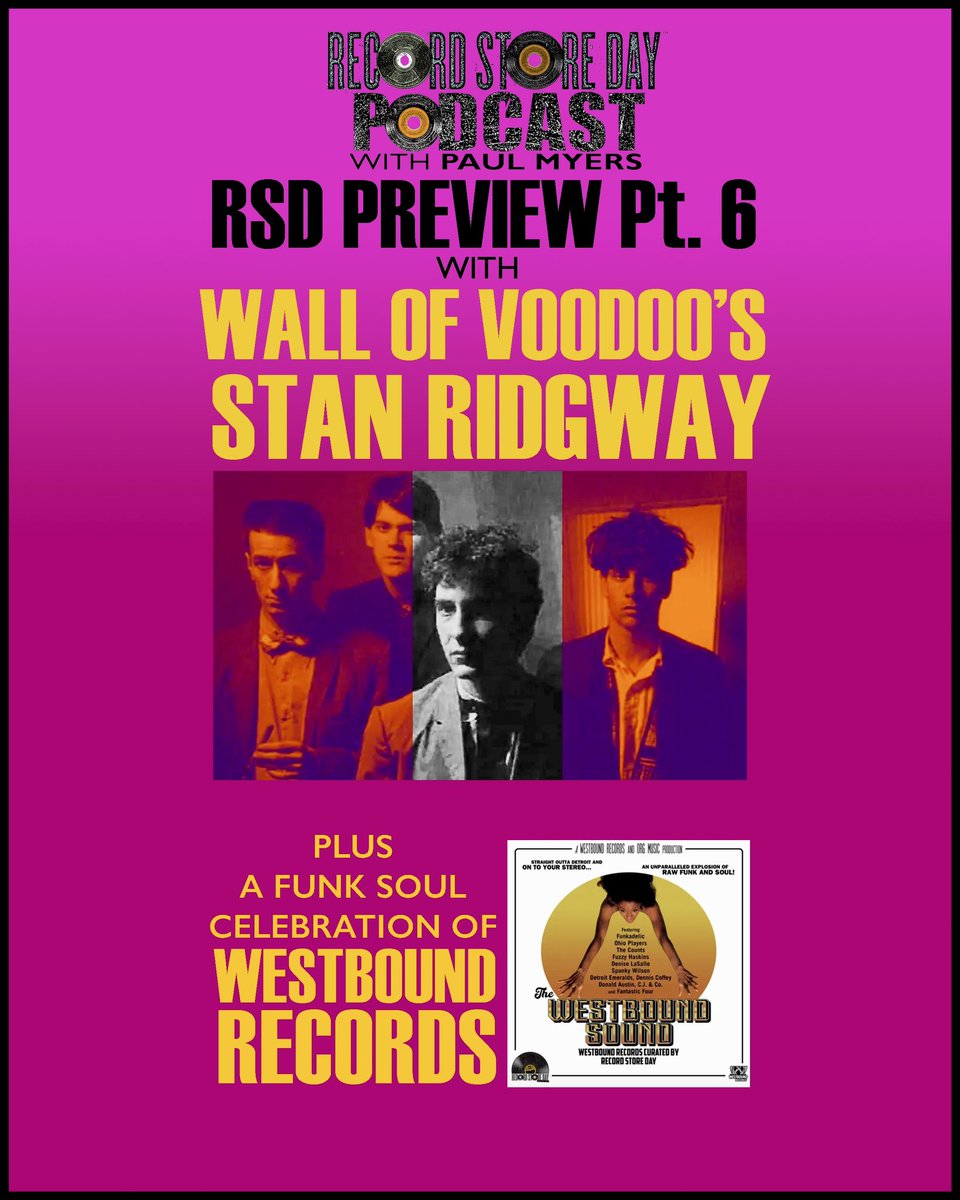 New Record Store Day Podcast. Wall Of Voodoo founding member Stan Ridway regales us with tales of wild Los Angeles. And we take a funky walk to 1970s Detroit with to celebrate the music of the Westbound Records label. Wherever you get podcasts or here bit.ly/RSDPODCAST