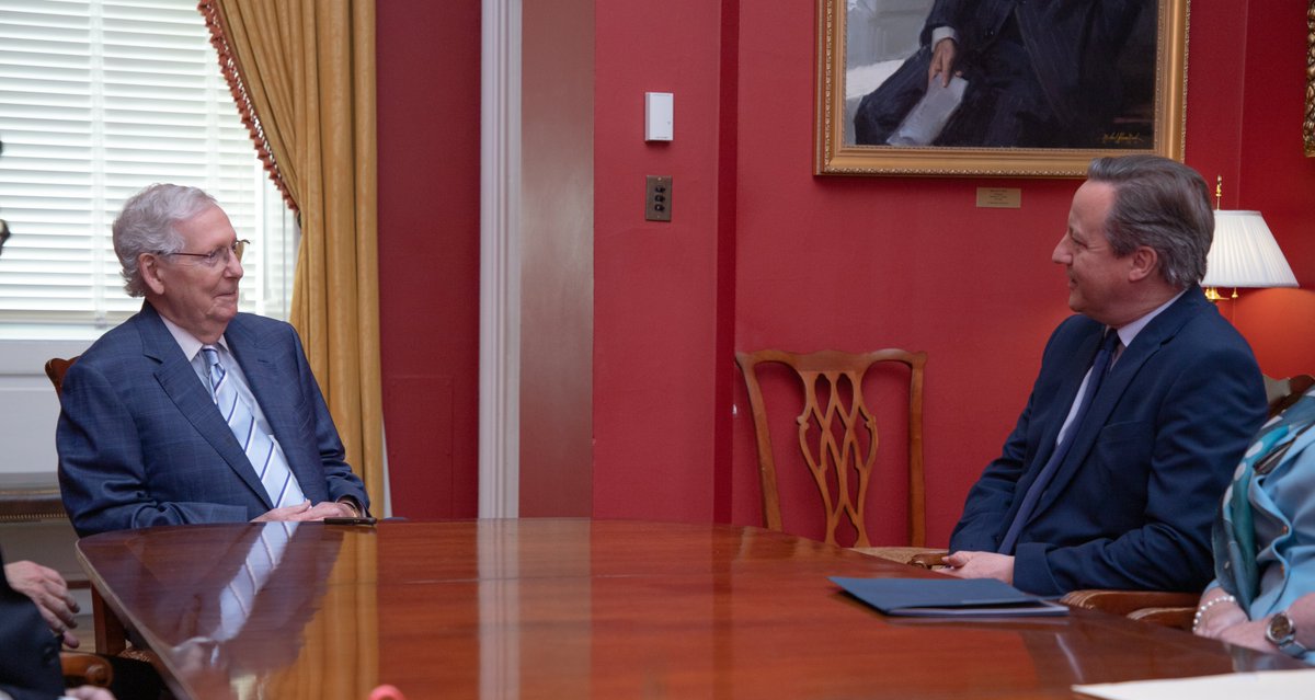 Today, I was honored to welcome UK Foreign Secretary Lord @David_Cameron to the U.S. Capitol. Working together, our two nations must continue to lead by example and invest in deterring serious challenges around the world.