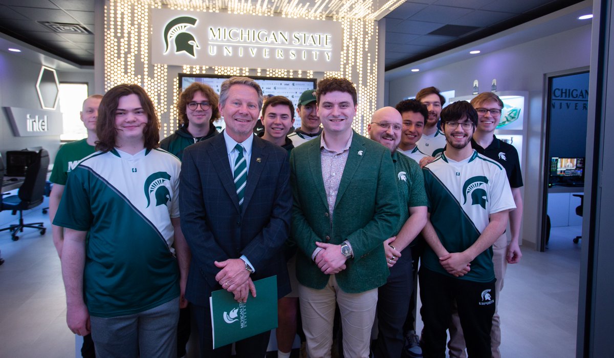 So honored to have had @MichiganStateU President @KevinGuskiewicz visit last week. The future is bright for @EsportsAtMSU, and hopefully, this will be the first visit of many! #SpartansWill