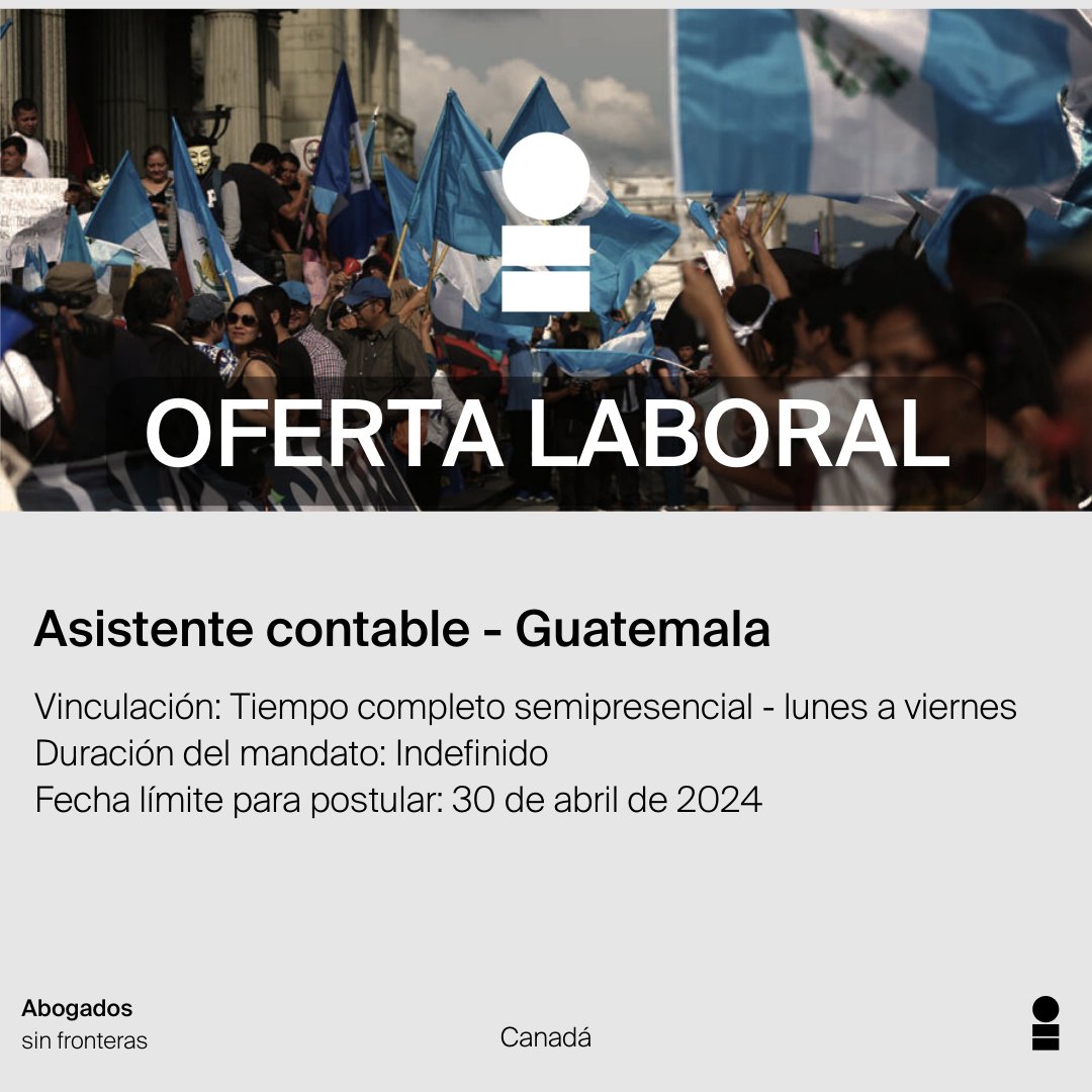 Únete a nuestro equipo en #Guatemala como asistente contable! 🗓️ Inicio de funciones: Mayo del 2024 👉🏽Descarga los TDR: bit.ly/3TOkn4h