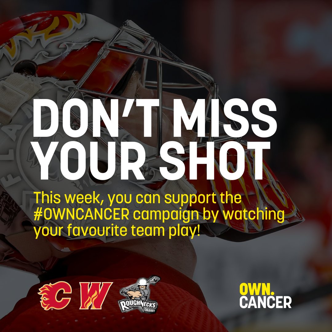 We are grateful to the @NHLFlames, @NLLRoughnecks and @AHLWranglers for helping support the Arthur J.E. Child Comprehensive Cancer Centre - opening in Fall 2024. $5 from each ticket purchased through the link below goes toward the #OWNCANCER campaign: saddledome.spinzo.com/?group=own-can…