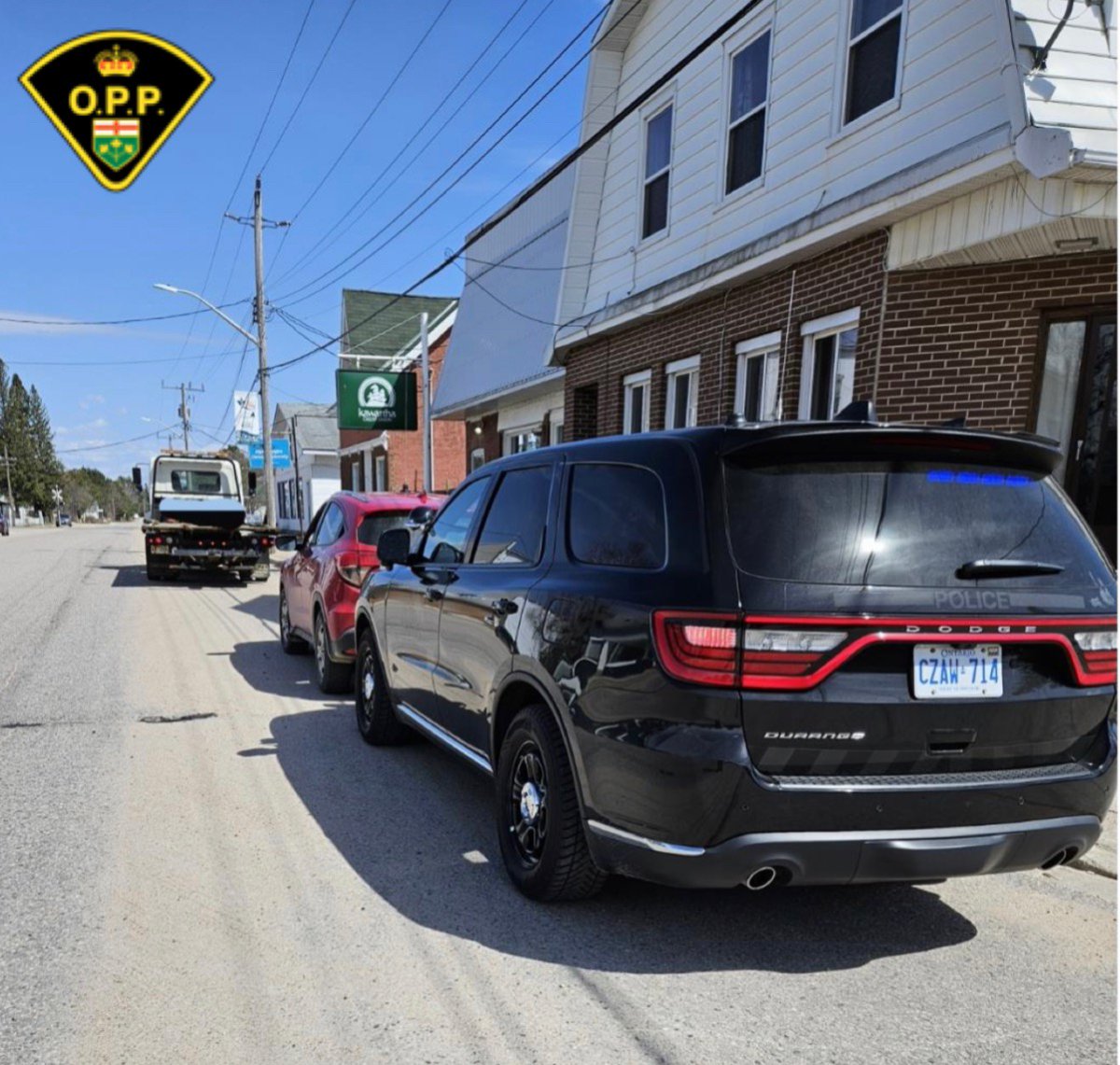 April 9, 2024, #AlmaguinHighlandsOPP responded to a traffic complaint of a possible impaired driver in the Village of #SouthRiver. Shortly after police located the vehicle & driver.  The 24 y/o driver of South River was arrested and charged with impaired driving. #DriveSober ^mt