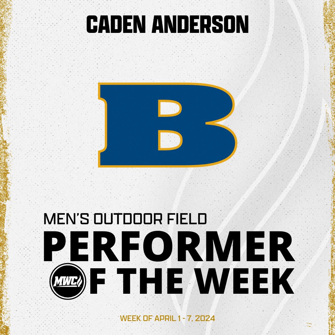 MWC Men's Outdoor Field Performer of the Week: Caden Anderson, Beloit College @BeloitBucs