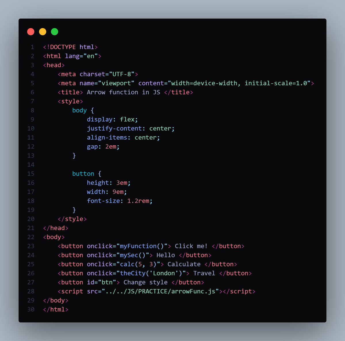 victor_es17's tweet image. Day 10 of #100daysofcoding 💻🖤🔥
We'll be looking at Arrow function in Javascript 😁
#frontendwebdev
#tech
#webdev
#javascript
#slyyv17
