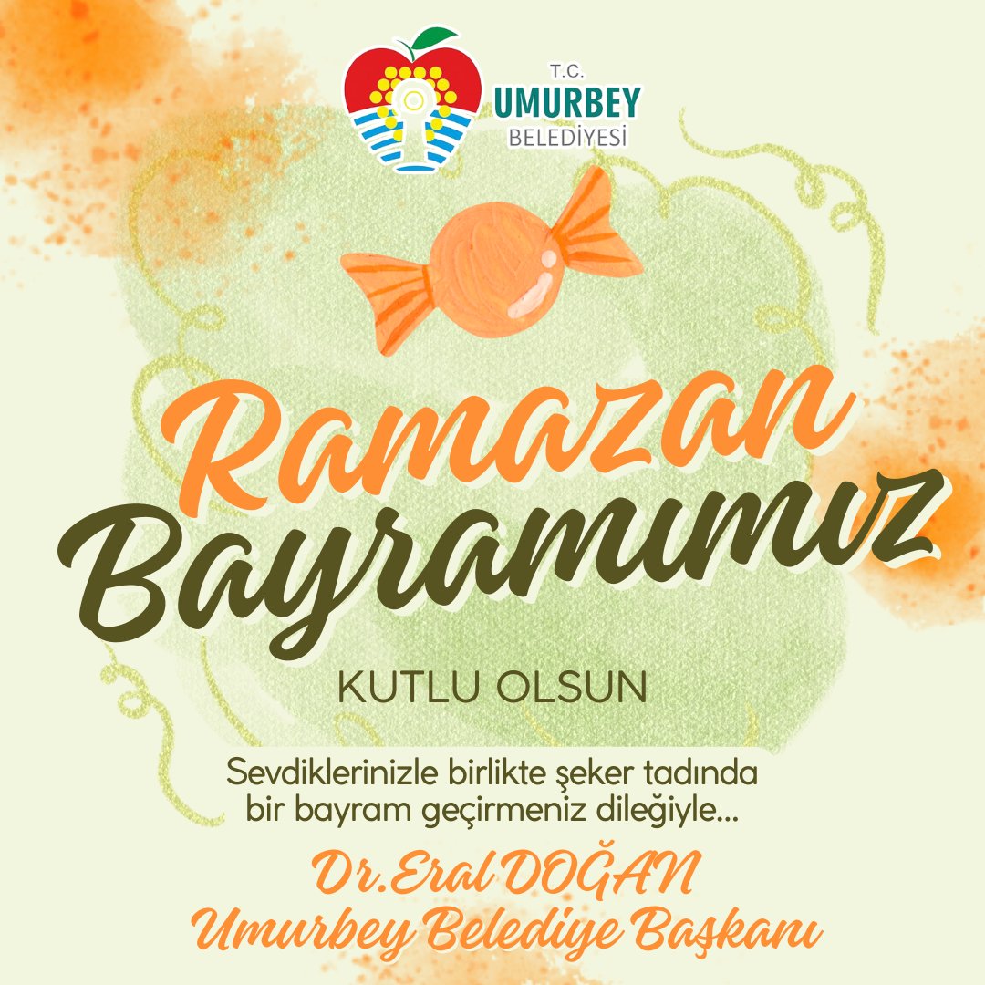 Sevdiklerinizle birlikte şeker tadında bir bayram geçirmeniz dileğiyle, Ramazan Bayramımız Kutlu Olsun. 🍬🍬
Dr.Erdal DOĞAN-Umurbey Belediye Başkanı