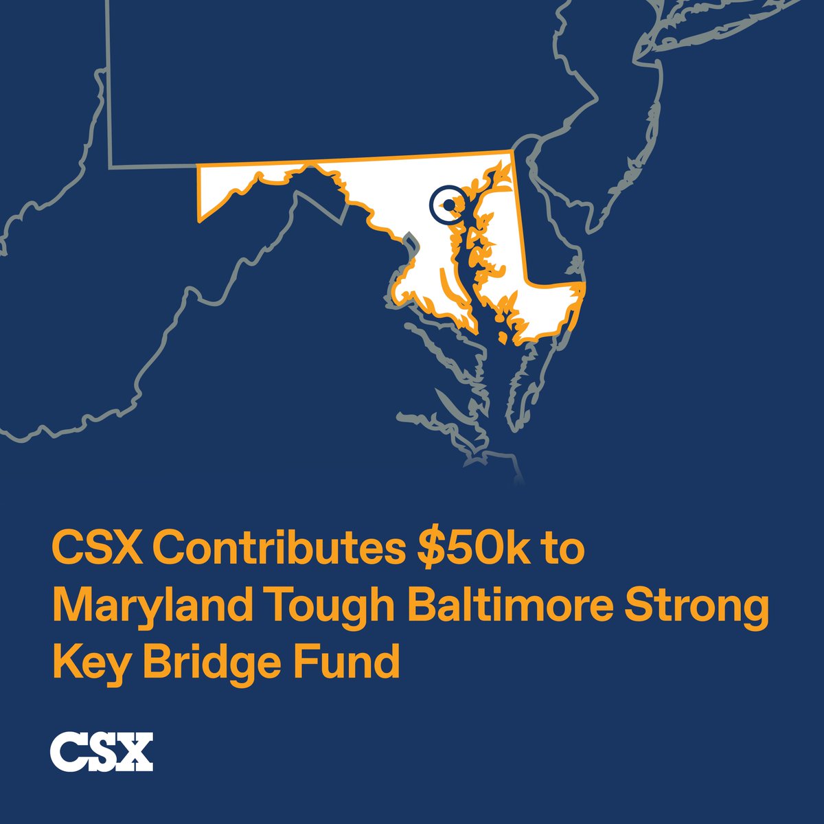 For nearly two centuries, the State of Maryland and the City of Baltimore have been central for our operations. In a gesture of solidarity and support for this dynamic community, CSX is contributing $50,000 to the Maryland Tough Baltimore Strong Key Bridge Fund through the…