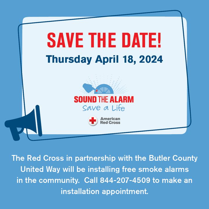 The Cincinnati Chapter of the Red Cross is excited to partner with @BCUW for our annual Sound the Alarm campaign! JOIN US to install FREE smoke alarms in homes in Fairfield, Hamilton, Middletown, Oxford, Trenton and West Chester on 4/18. rdcrss.org/3ILUSfq