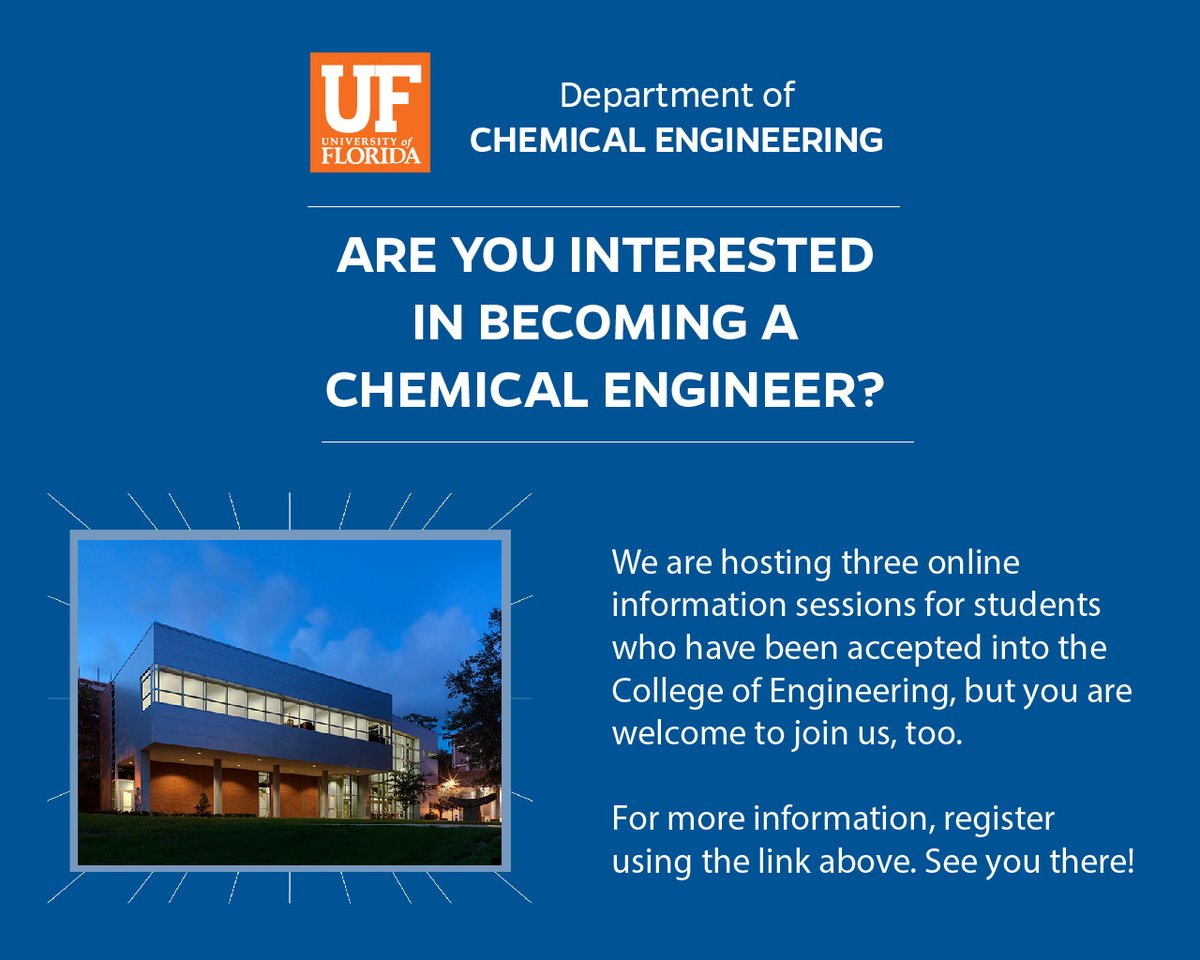 Tonight is our final information session for prospective students, so don't miss it! You can sign up here bit.ly/3IQe2jN and it starts at 6 p.m. ET. #newengineers #gatorengineers