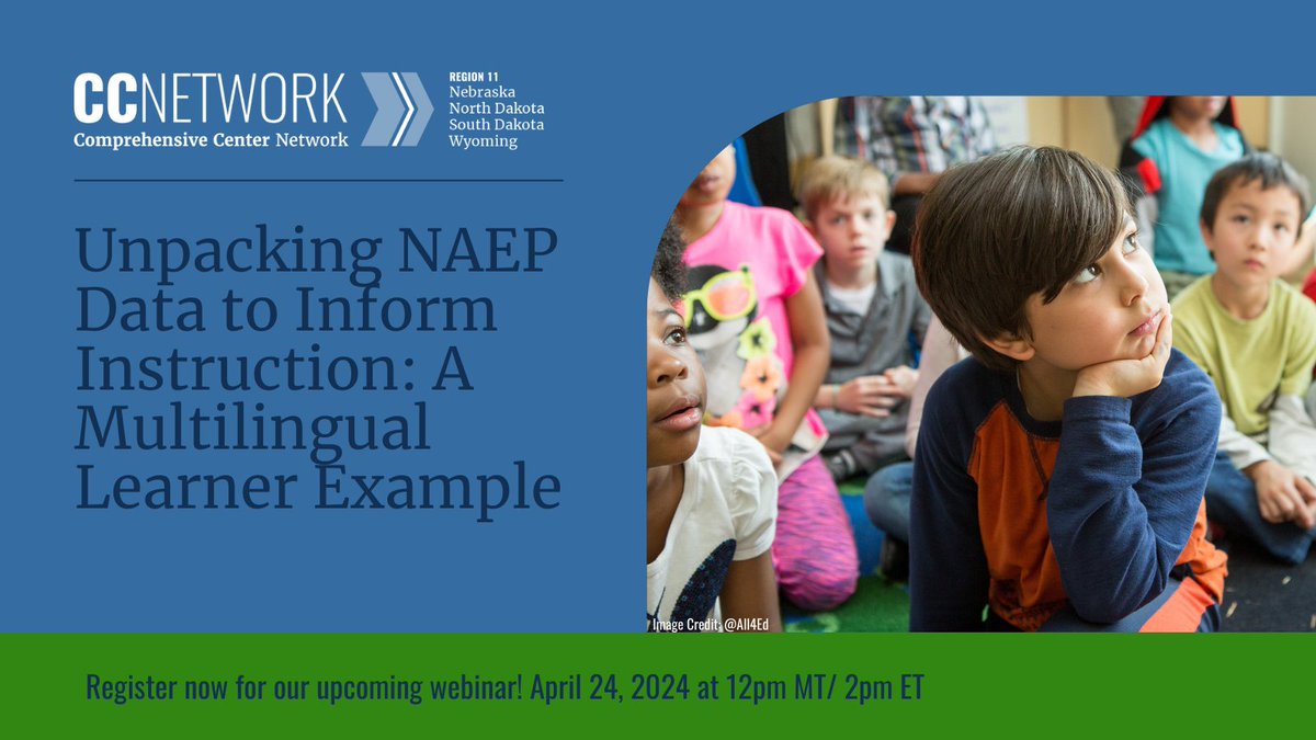 Join us & our @NatCompCenter partners April 24th at 12pm MT/ 2pm ET for a #webinar that will dig into @NAEP_NCES's tools to examine how your students are doing, with a focus on #multilingual students. Register today! #NAEP tinyurl.com/m7k529ua