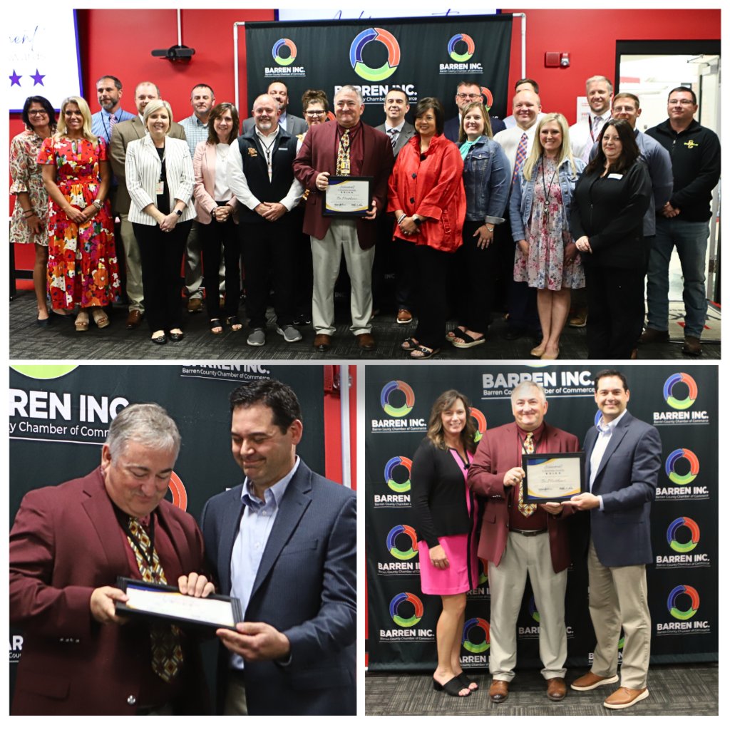 Barren Inc. presented the Lifetime Achievement Award to our very own Bo Matthews! Superintendent Matthews was recognized for his exceptional service and dedication to Barren County Schools and the community. #WeareBC