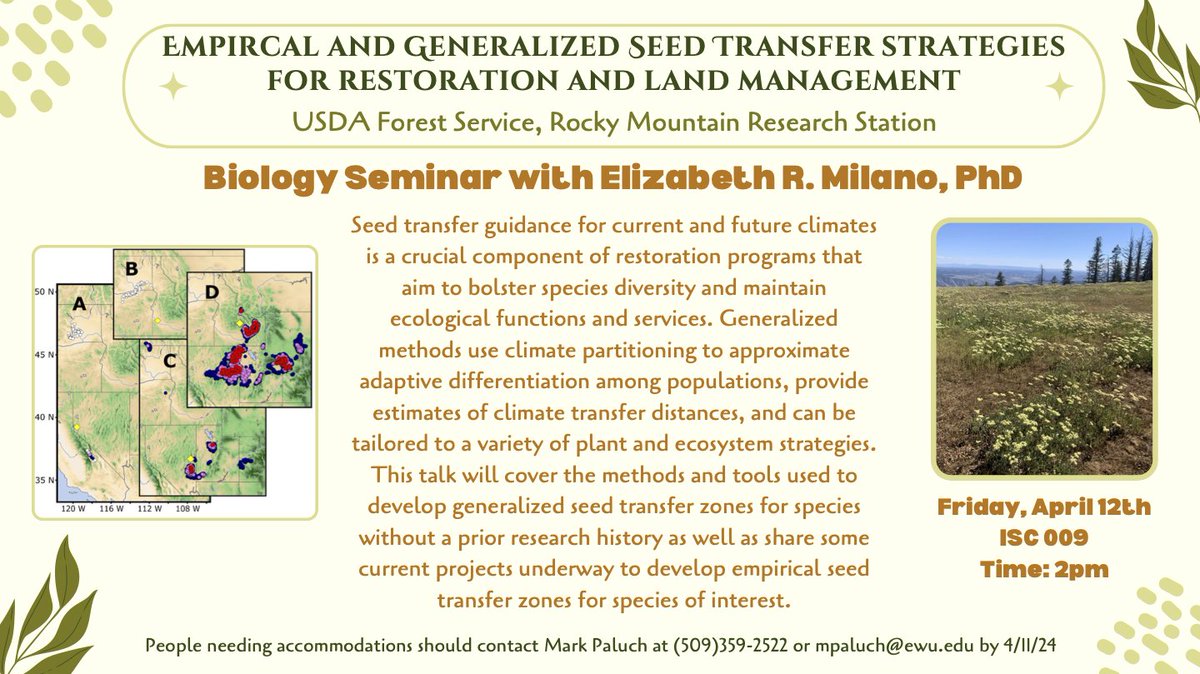 Hi Everyone! Join Dr. Elizabeth R. Milano at the biology department seminar this Friday!