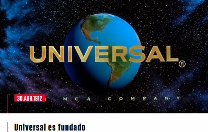 #UnDiaComoHoy #30deAbril del 1912: Carl Laemmle fusiona su estudio cinematográfico independiente, la Motion Picture Company (IMP), junto a varios otros estudios, creando así el primer gran estudio de Hollywood: Universal do.tuhistory.com/hoy-en-la-hist… #CineCG #EfemeridesCG