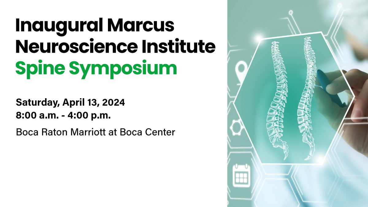 Join the Marcus Neuroscience Institute Spine Symposium where clinicians can expand their knowledge in the field of #spinesurgery with lectures, interactive panels, and presentations on the impact of #AI on complex spine surgery and more! Register now: BaptistHealth.net/BocaSpineSympo…