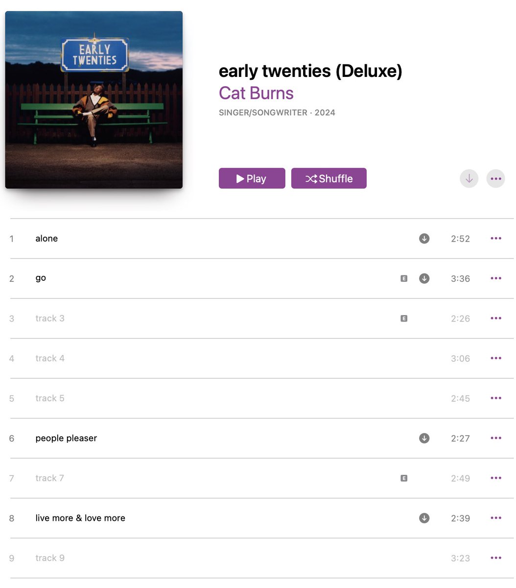 'end game' will be joining this tracklist soon thanks to you guys 😭  pre-add my debut album 'early twenties' on @applemusic  music.apple.com/gb/album/early…