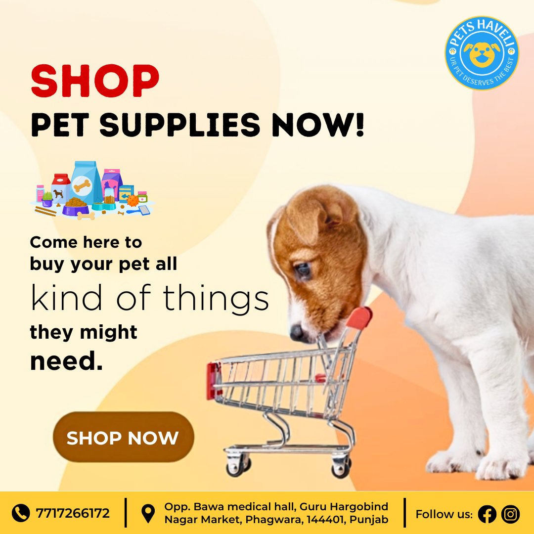 Shop Pets Supplies Now!

Come here to buy your pet all kind of things they might need.

#Petshaveli #Phagwara #Punjab #petstore #petshop #pets #petaccessories #petsupplies #petcare #petproducts #shoplocal #SummerSafety #DogCare #StayCoolPup