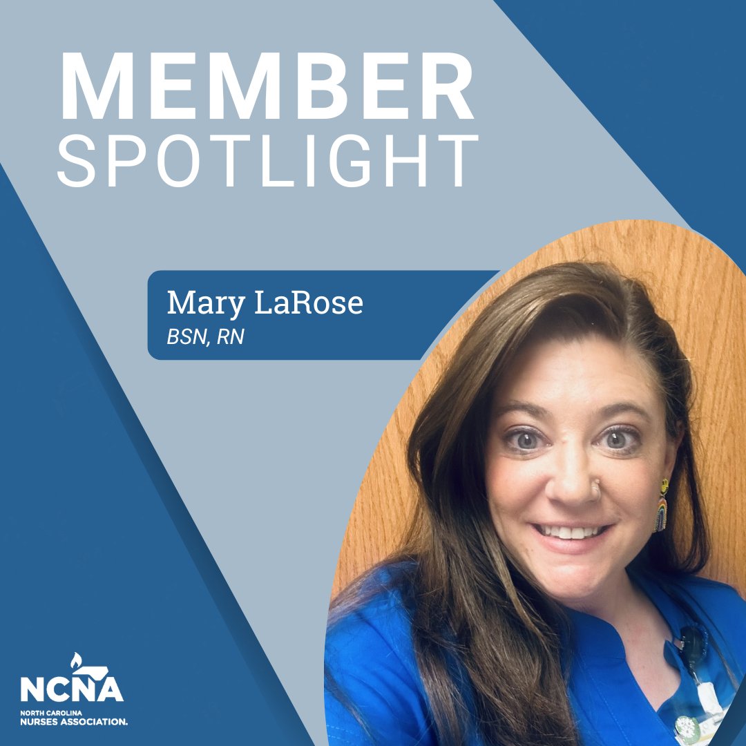 Our latest Member Spotlight is Mary LaRose, BSN, RN. Click here to read her advice for new nurses and learn more about how she's helping lead #NursingForward®: ncnurses.org/networking/get…
