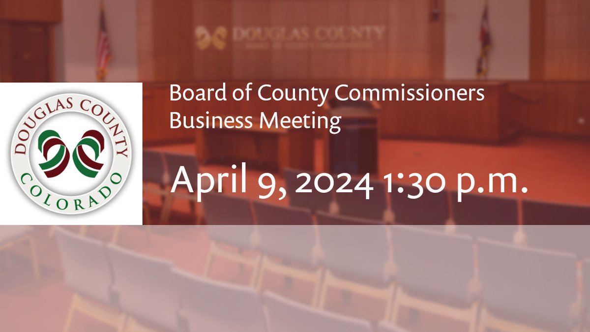 There are several ways to participate in the Board of Douglas County Commissioners Business Meeting and Land Use Meeting/Public Hearing at 1:30 p.m. today, Tuesday, April 9. View the agenda, get the live link, and learn how to participate by visiting: douglas.co.us/board-county-c…