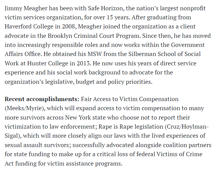 Our very own Jimmy Meagher was recently featured in @CityAndStateNY Who's Who in Government Relations! Jimmy's dedication to victim services spans over 15 years, where he continues to champion critical legislation for survivors. Congrats Jimmy! cityandstateny.com/power-lists/20…