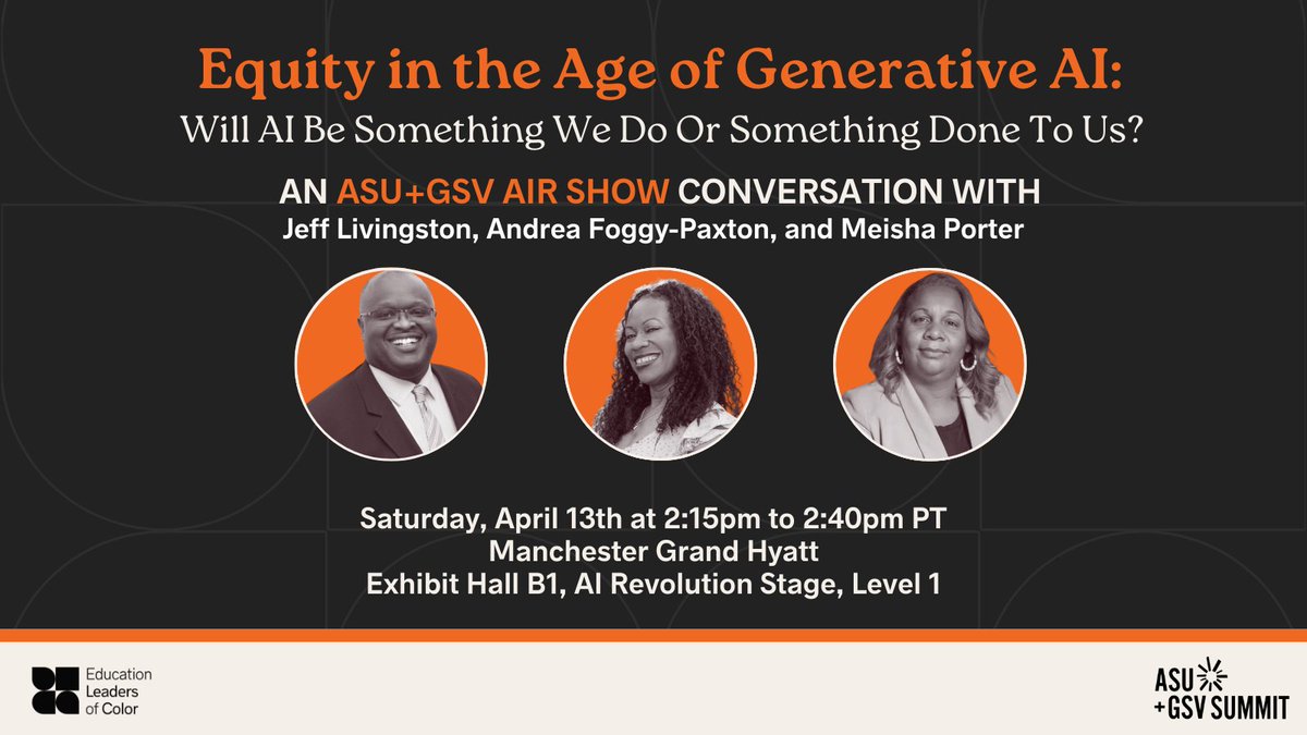 We can't wait to see you at the @asugsvsummit AIR Show! Our Entrepreneur-In-Residence @FoggyPaxton will lead a panel discussion to dissect and discuss the multifaceted challenges and opportunities that arise with the integration of AI into teaching and learning. #asugsvsummit