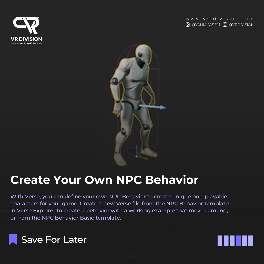 vrdivision's tweet image. What Is Verse?
Verse is a programming language developed by Epic Games that you can use to create your own gameplay in Unreal Editor for Fortnite, including customizing your devices for Fortnite Creative. 🎯

#UnrealEngine5 #VRDivision