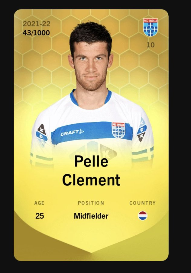 🏆 
<a href="/Sorare/">Sorare</a>
 giveaway 🏆
To celebrate our big plans for the coming months (see pinned tweet) 🔥❤️

Pelle Clement with a L5 of 69 🔥

To enter:
1. Follow 
2. CONTACT ME IN DMS
3. RT our pinned tweet📌
4. RT this tweet✅

⏰ Enter before April 14th 20:00 CET