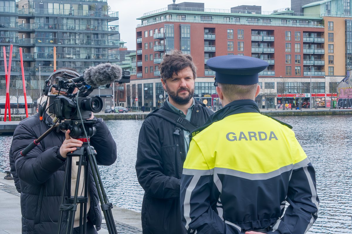 Director Dan O'Connor and the Crimecall crew out on the beat with the An Garda Síochana. The series is a big hit on RTE and we're very proud of it. Good work team!