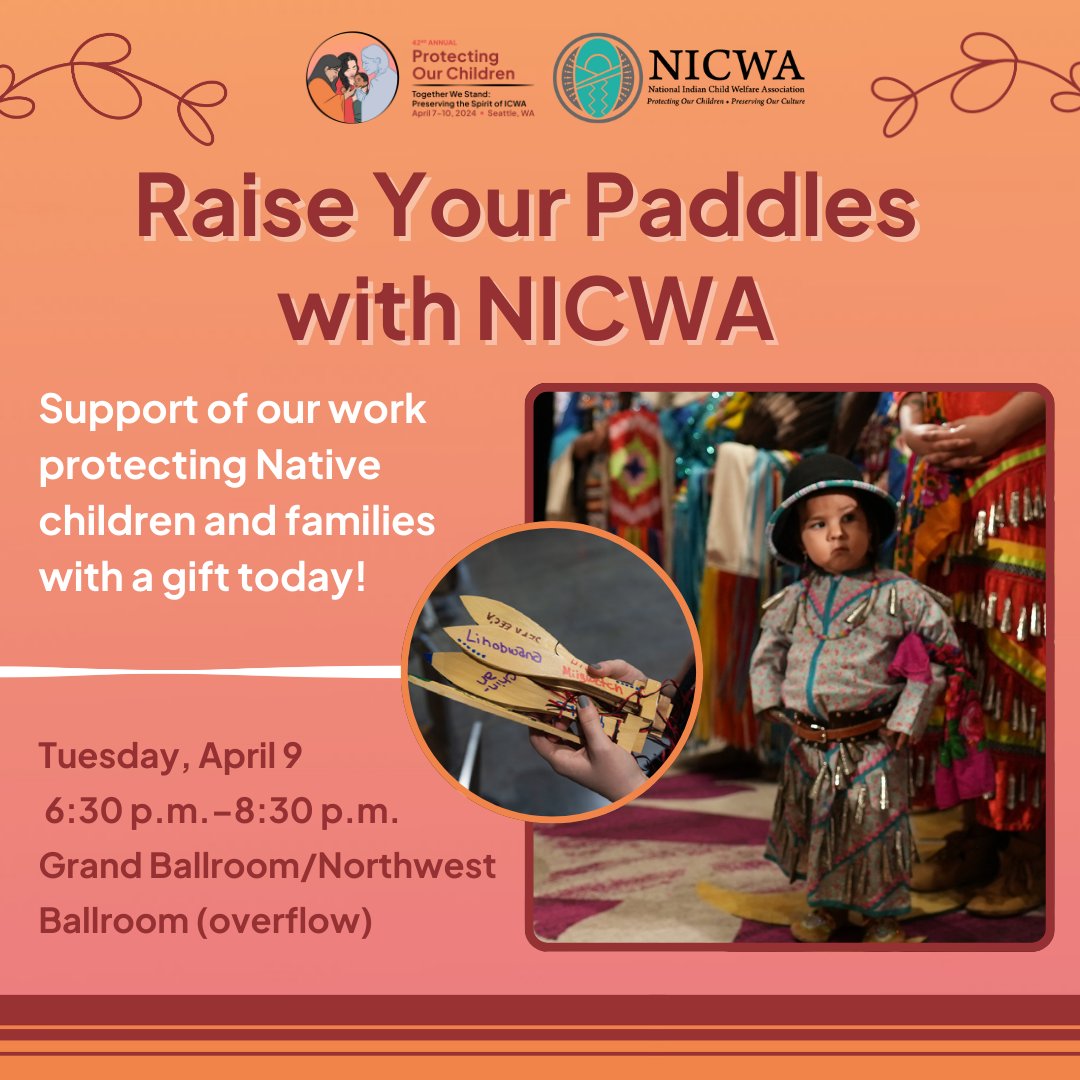 NICWA invites our community of advocates to donate and help sustain our work on behalf of Native children and families. Culturally, the raising of paddles refers to a canoe coming in peace, support of another village, and honoring important work. ♥️ ➡️nicwa.org/donate-online/