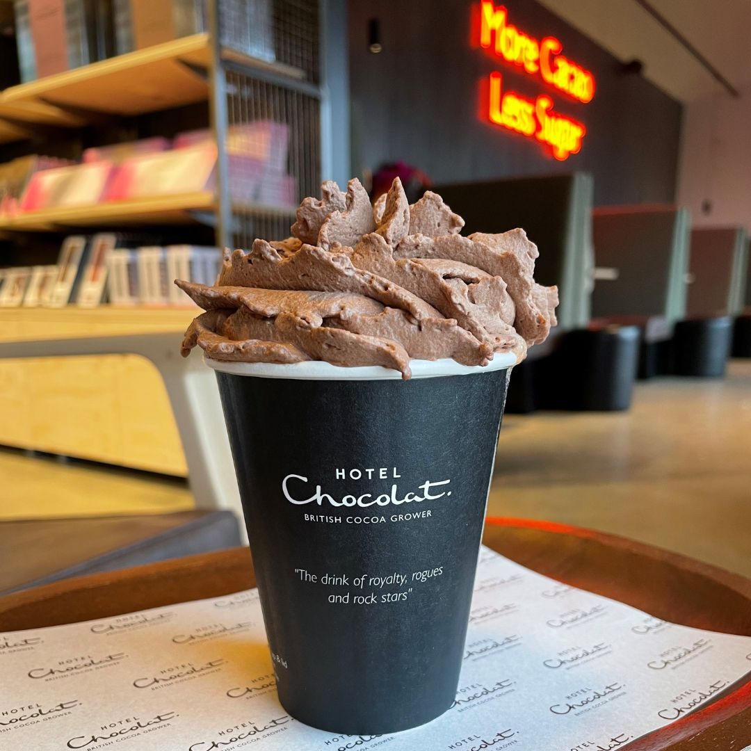 Hide from the rain and cosy up with a cup of chocolate happiness. 😋