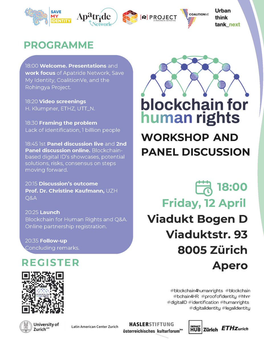 mariannedh's tweet photo. You all know that I don't like to talk about blockchain, but I made an exception this time. On Friday, April 12, at 18:00 CET, I'll take part of the "Blockchain for Human Rights Workshop" by the Blockchain for Human Rights Partnership. https://t.co/lyi4EBijZj