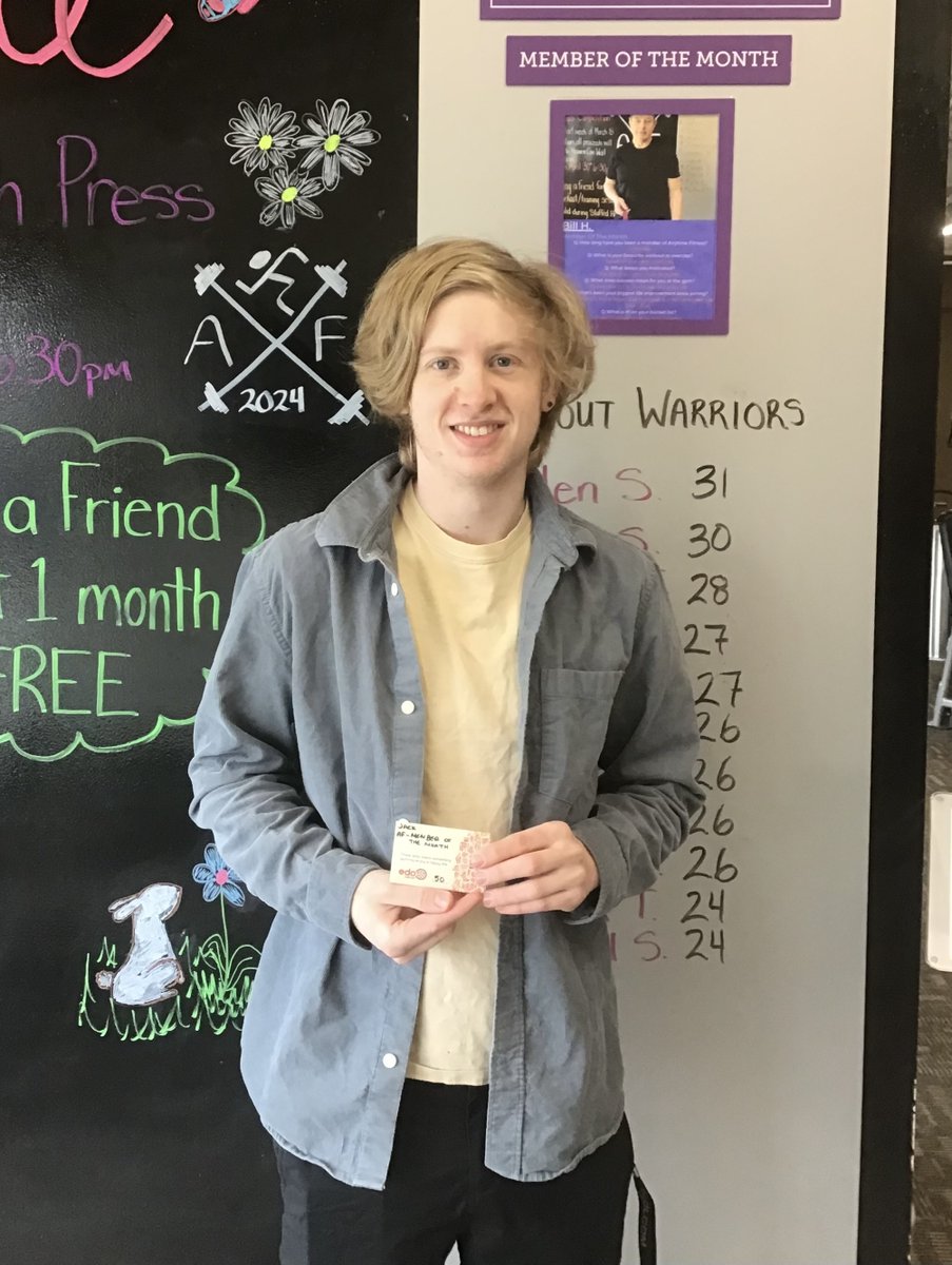 AFDeerRidge's tweet photo. Congratulations to our Member of the Month Jack!

Jack has been a member with us for about 7 months now. His biggest life improvement since joining has been feeling healthier and stronger in general. His favourite exercise is triceps pushdowns. His number 1 bucket list item is... https://t.co/njcqbD8gKA