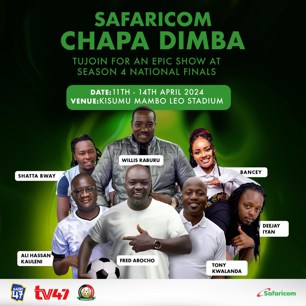 Kisumu we are coming🔥🔥⚽️SAFARICOM CHAPA DIMBA season4 National finals from 11th April-14th April at the Kisumu Mambo leo Stadium. Come cheer on your favorite teams🥳mambo itakua live live 🔥🔥 @SafaricomPLC #chapadimbanasafaricom