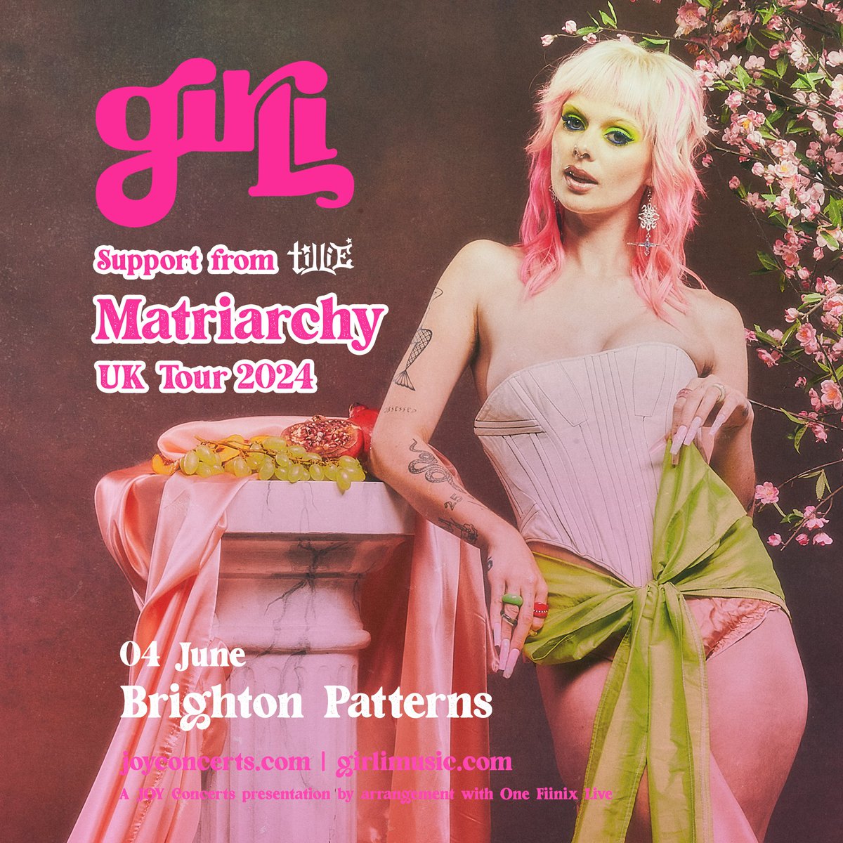 SUPPORT ANNOUNCEMENT @whoistillie for @girlimusic at Patterns this June! 🎟 tiLLie is a genre-defying artist self-categorizing her music as “Nightmare Pop,” 🎟 Tickets still available bit.ly/4757VCt