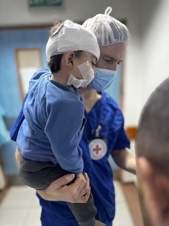 One of the youngest patients at European Gaza Hospital is 18-month-old Ziad. He was injured in a blast and suffered facial injuries which required surgery.