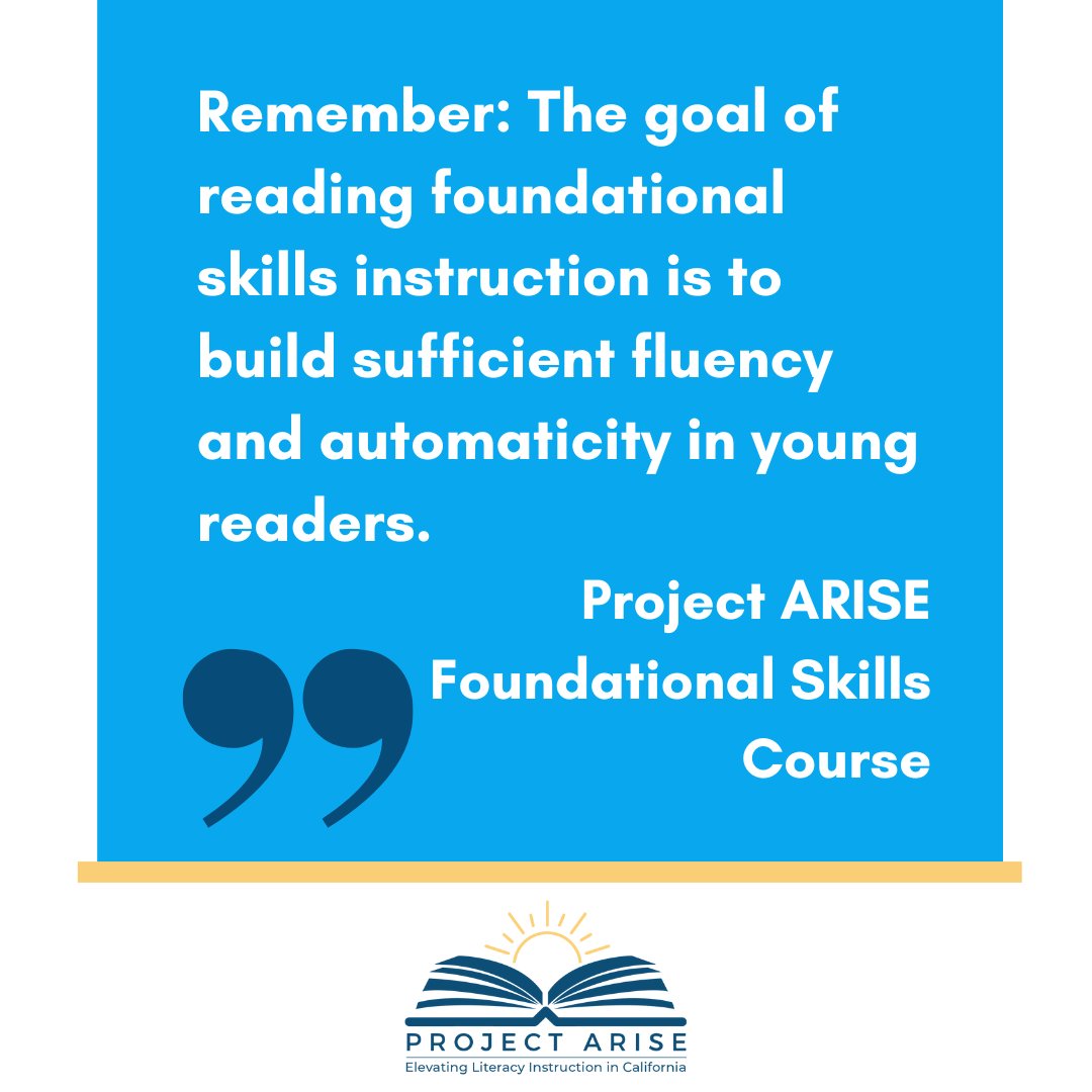 📘✨ Dive into the heart of literacy with our Foundational Skills course! Our no-cost literacy courses are designed to empower educators with effective strategies to cultivate fluency and automaticity in reading. bit.ly/projectariseca 🚀 #ProjectARISE #FoundationalSkills