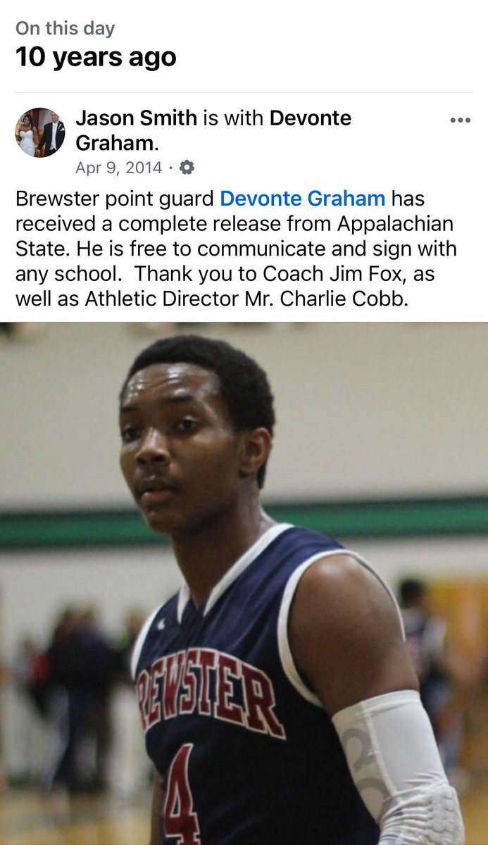 OTD in 2014, Brewster Academy guard Devonte’ Graham finally received his release from Appalachian St. Graham went on to sign with Kansas where he was a consensus 1st Team All-America selection & Big 12 Player of the Year. Graham was the 34th overall selection in the 2018 NBA…