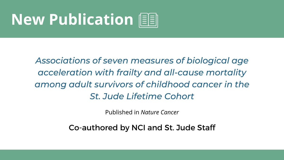 Just published in @NatureCancer! A collaboration between @theNCI scientists and @StJudeResearch’s department of epidemiology and cancer control. pubmed.ncbi.nlm.nih.gov/38553617/