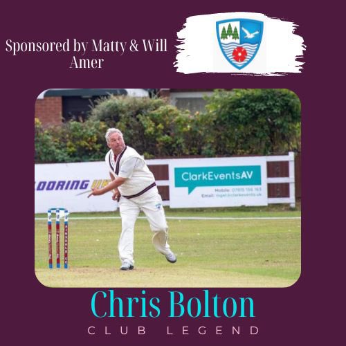 🚨PLAYER SPONSOR🚨 Specialist bowler and club legend Chris Bolton is sponsored by Matty and Will Amer🤝 Thanks for your support lads! #UptheDale
