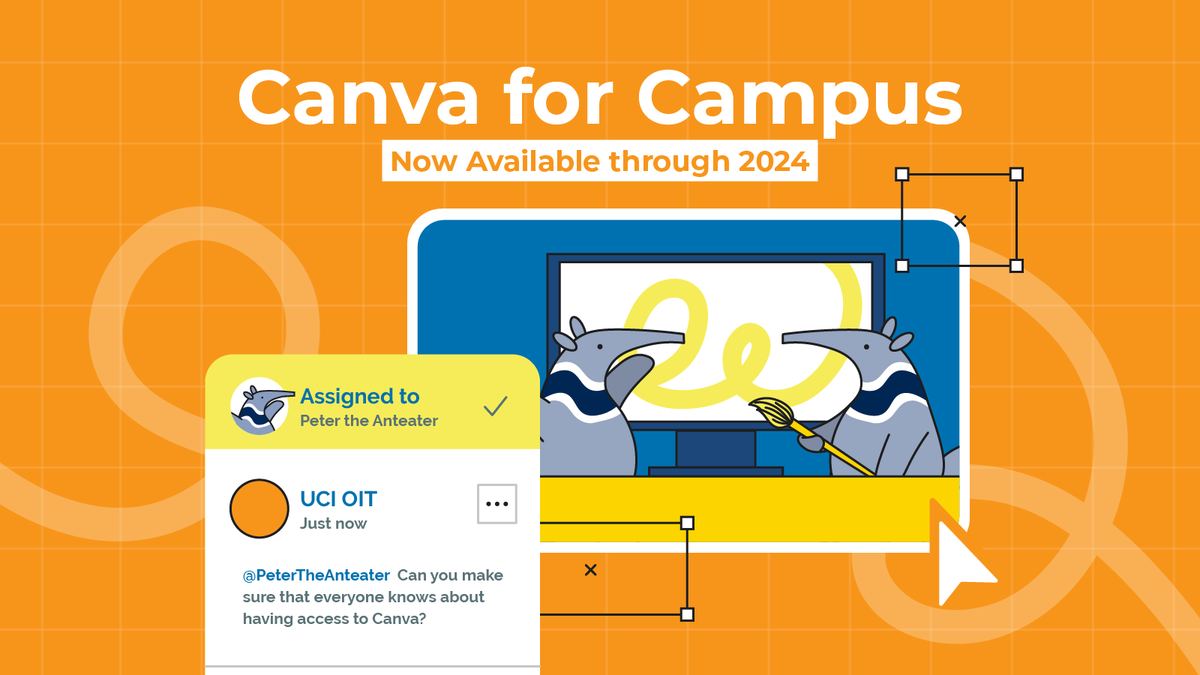 📢 BIG NEWS! Canva Pro is coming to UCI faculty, staff and students at no-cost! From now through the end of 2024, enjoy free access to the premium tier of Canva by simply logging in or signing up using your UCI email address! 🎨✂️ #uci #ucioit #ucirvine #canva