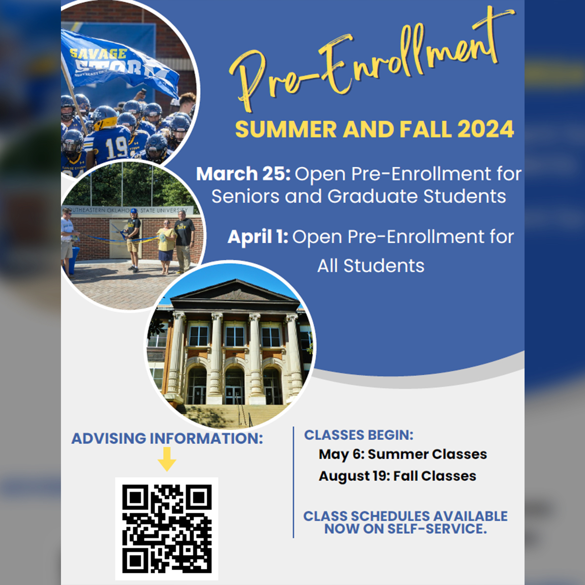 🚨REMINDER🚨 Pre-Enrollment for Summer and Fall 2024 is available now! Summer courses begin May 8th, and Fall courses begin on August 19th. For more information, please visit se.edu/enroll/ #TexomasUniversity | #YourFutureStartsHere