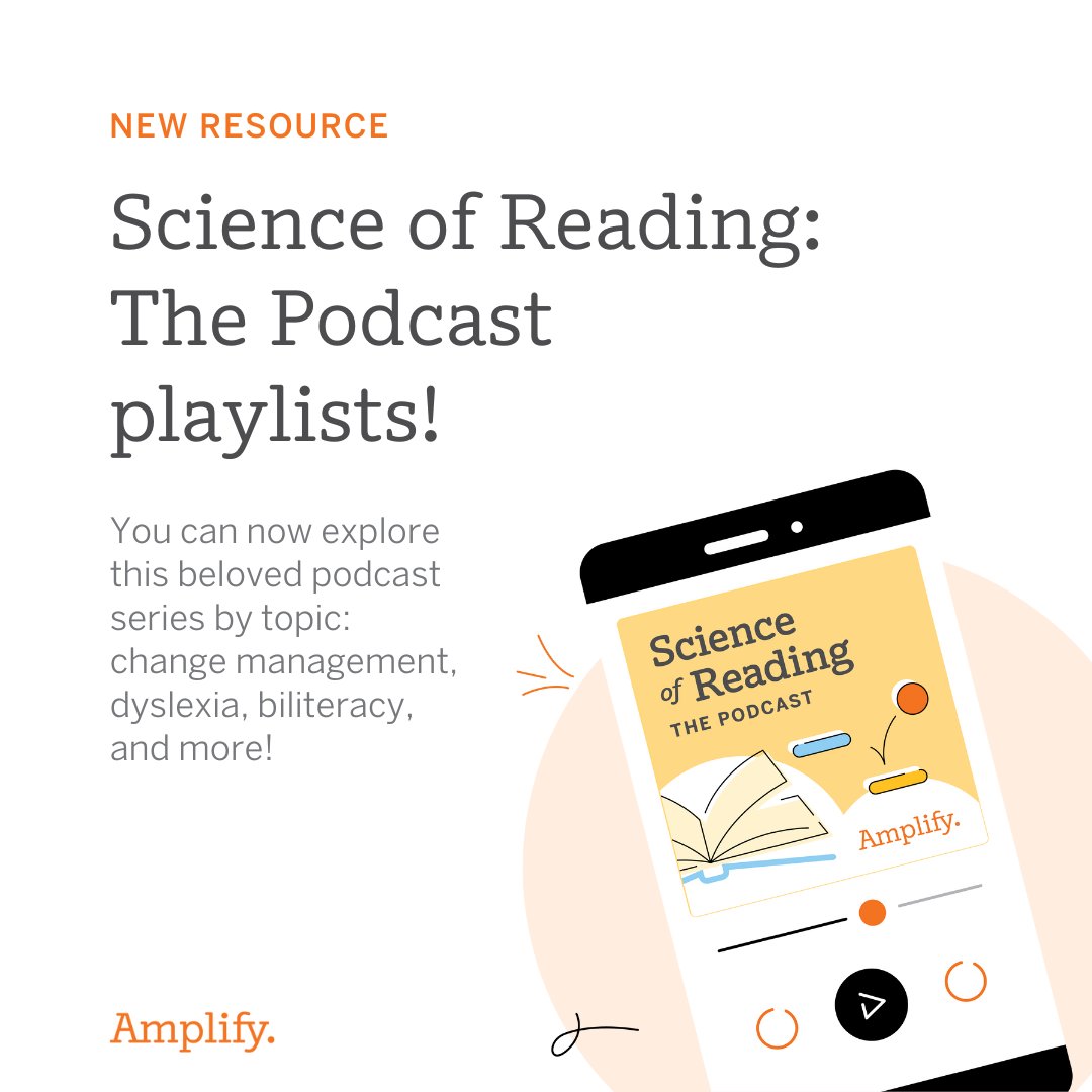 🧡 You asked, we delivered. ⁣ 💻 New on the blog, take a closer look at our custom Science of Reading: The Podcast playlists: at.amplify.com/SoRplaylists #ScienceOfReading #TeacherPodcast